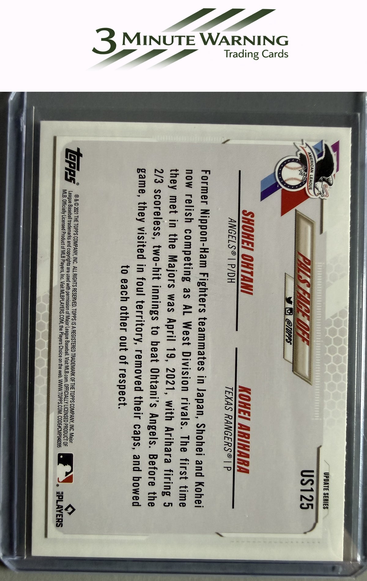 2021 Topps Update #US125 Pals Face Off (Shohei Ohtani / Kohei Arihara)