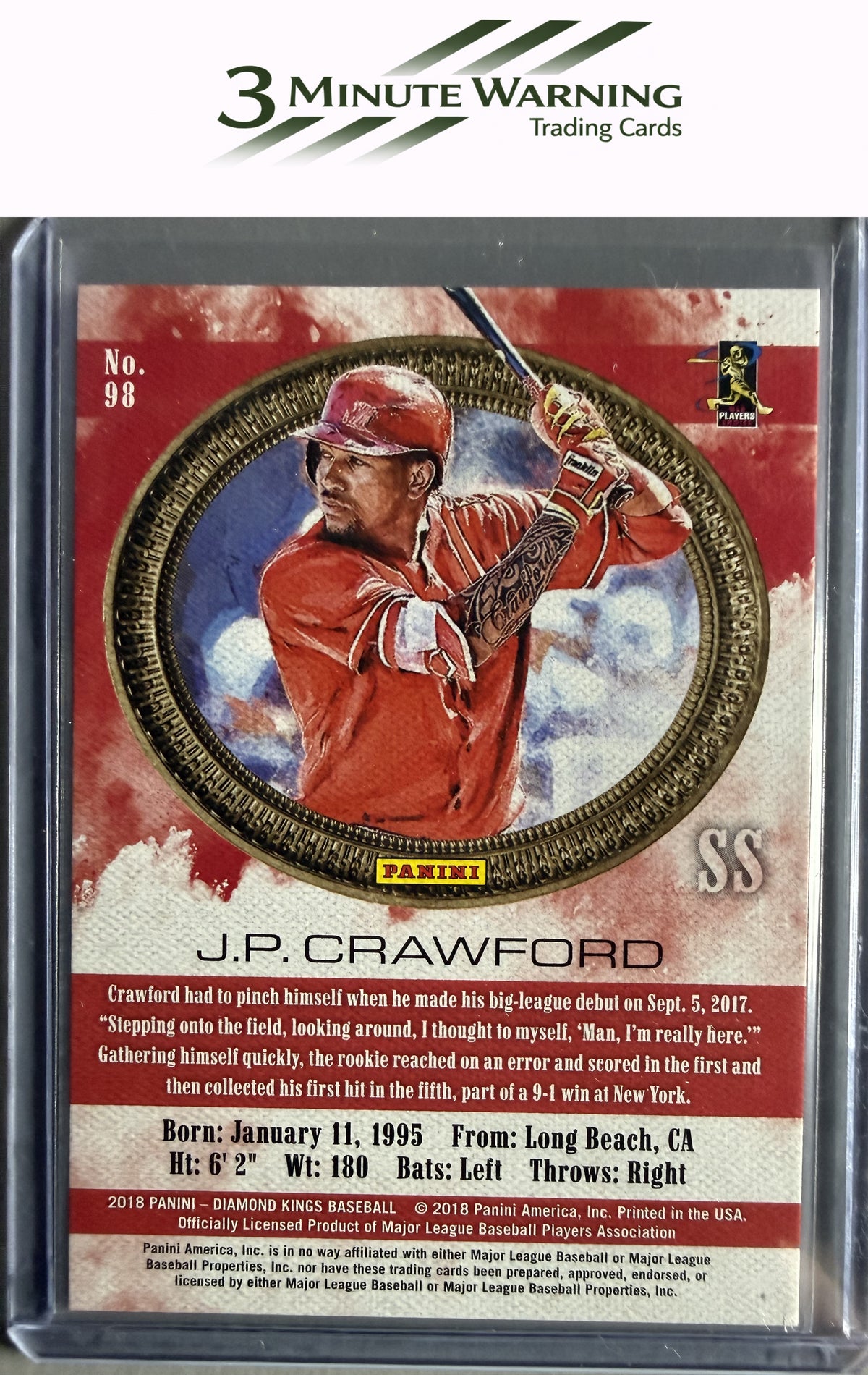 2018 Panini Diamond Kings #98 J.P. Crawford Framed Red