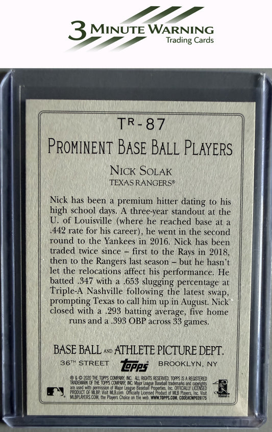 2020 Topps #TR-87 Nick Solak Turkey Red 2020 (Series 2)