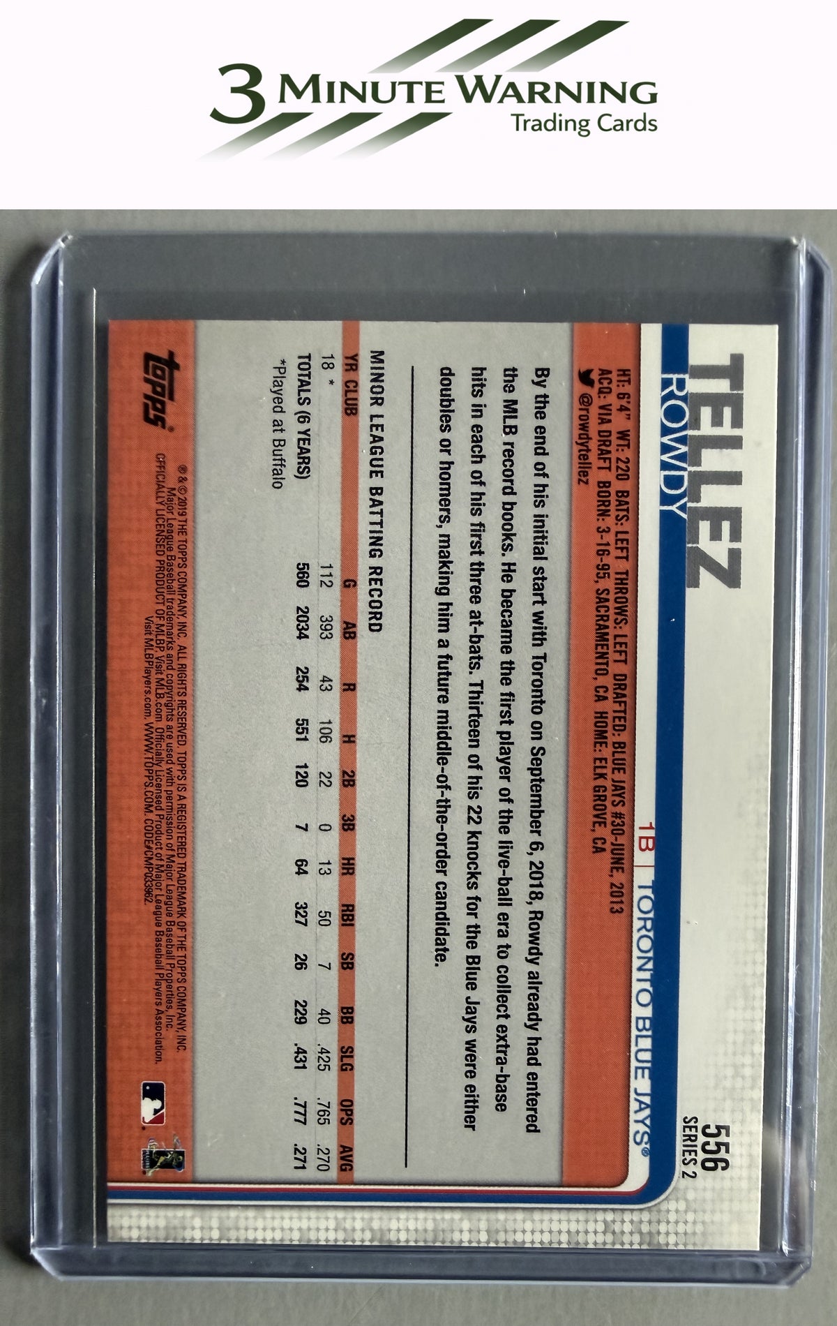 2019 Topps #556 Rowdy Tellez