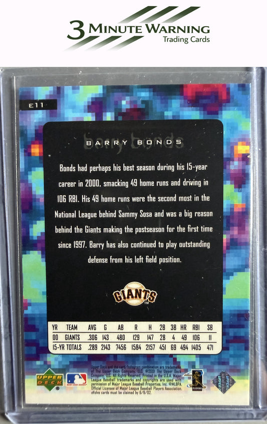2001 Upper Deck #E11 Barry Bonds e-Cards