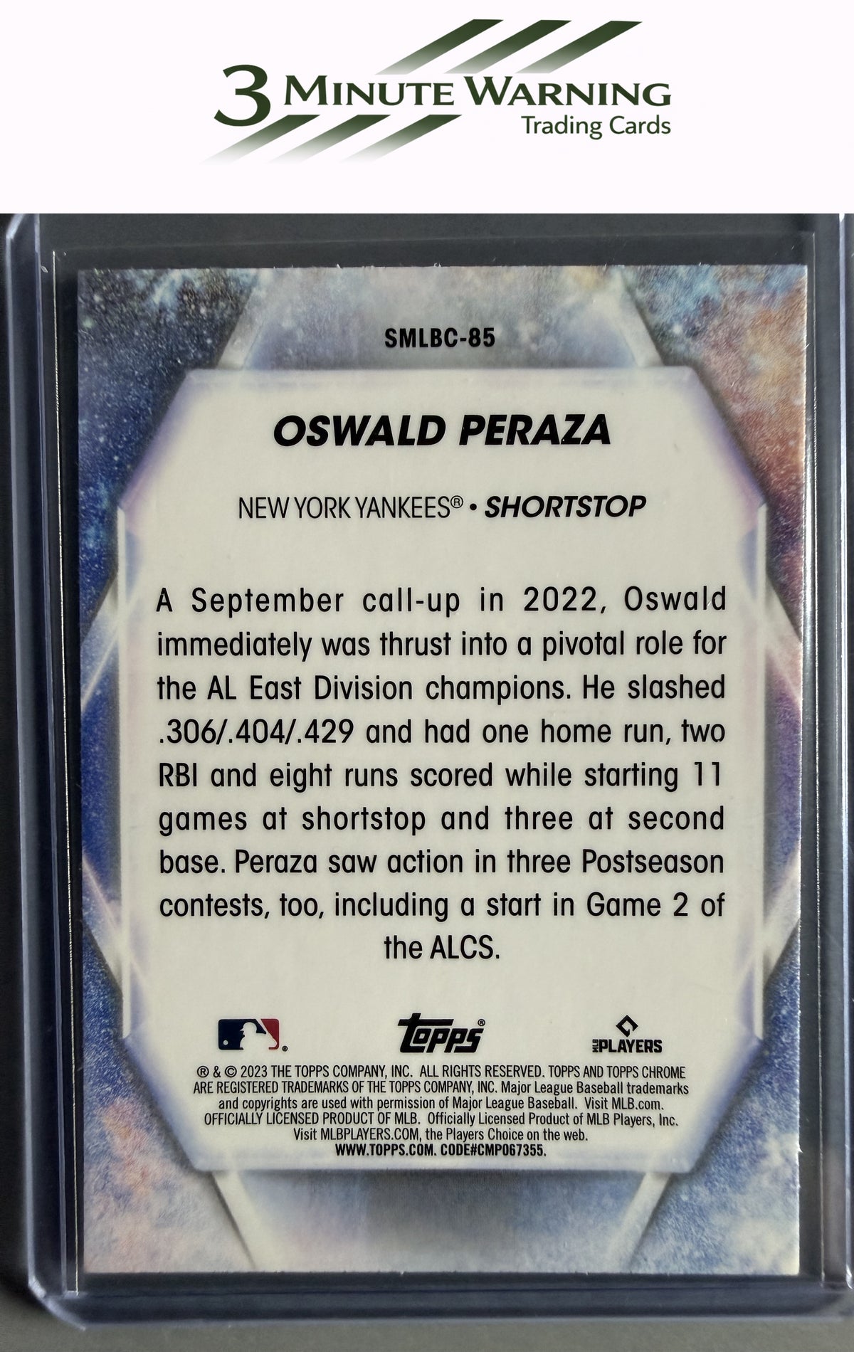 2023 Topps Update #SMLBC-85 Oswald Peraza Stars of MLB Chrome