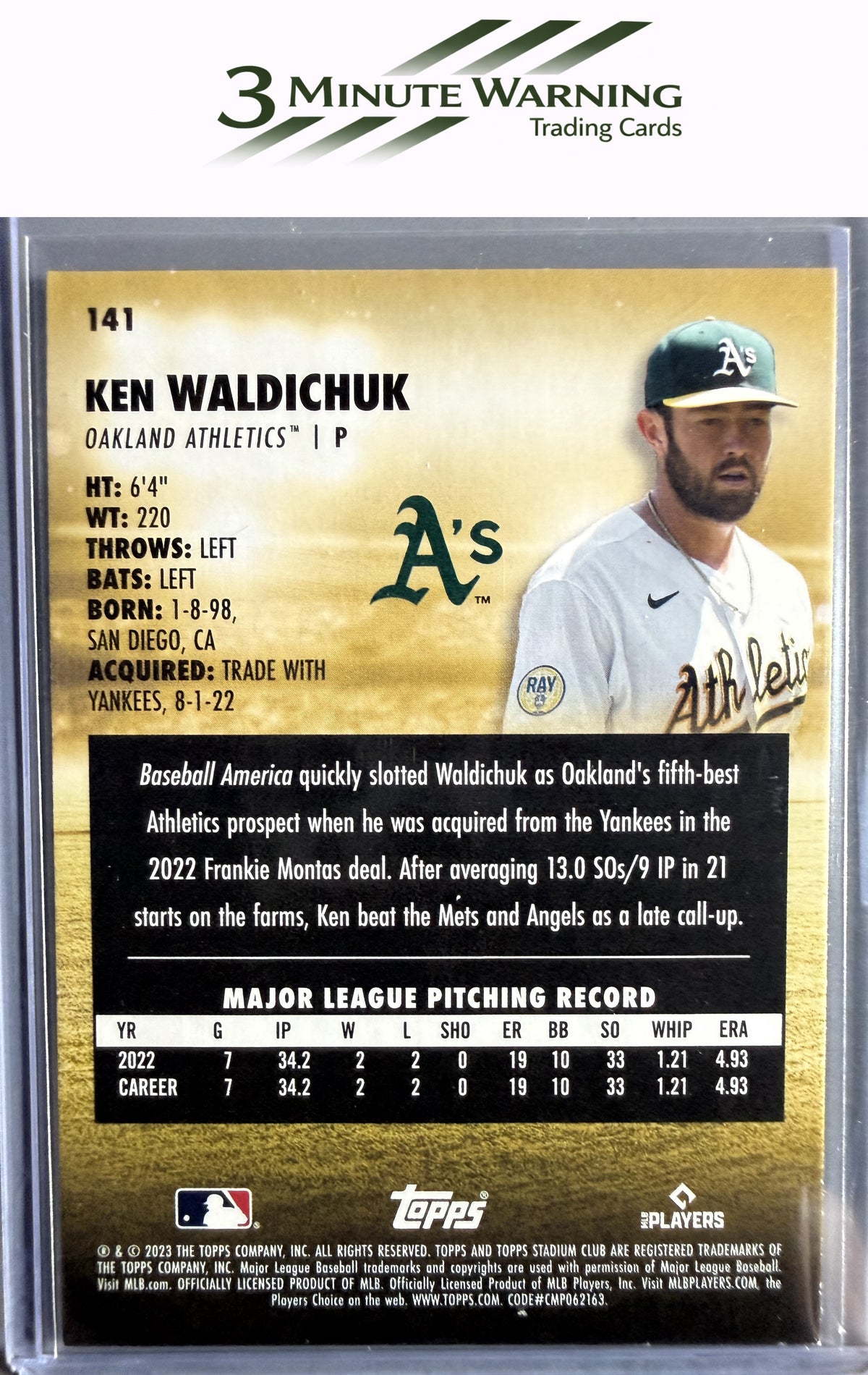 2023 Stadium Club #141 Ken Waldichuk