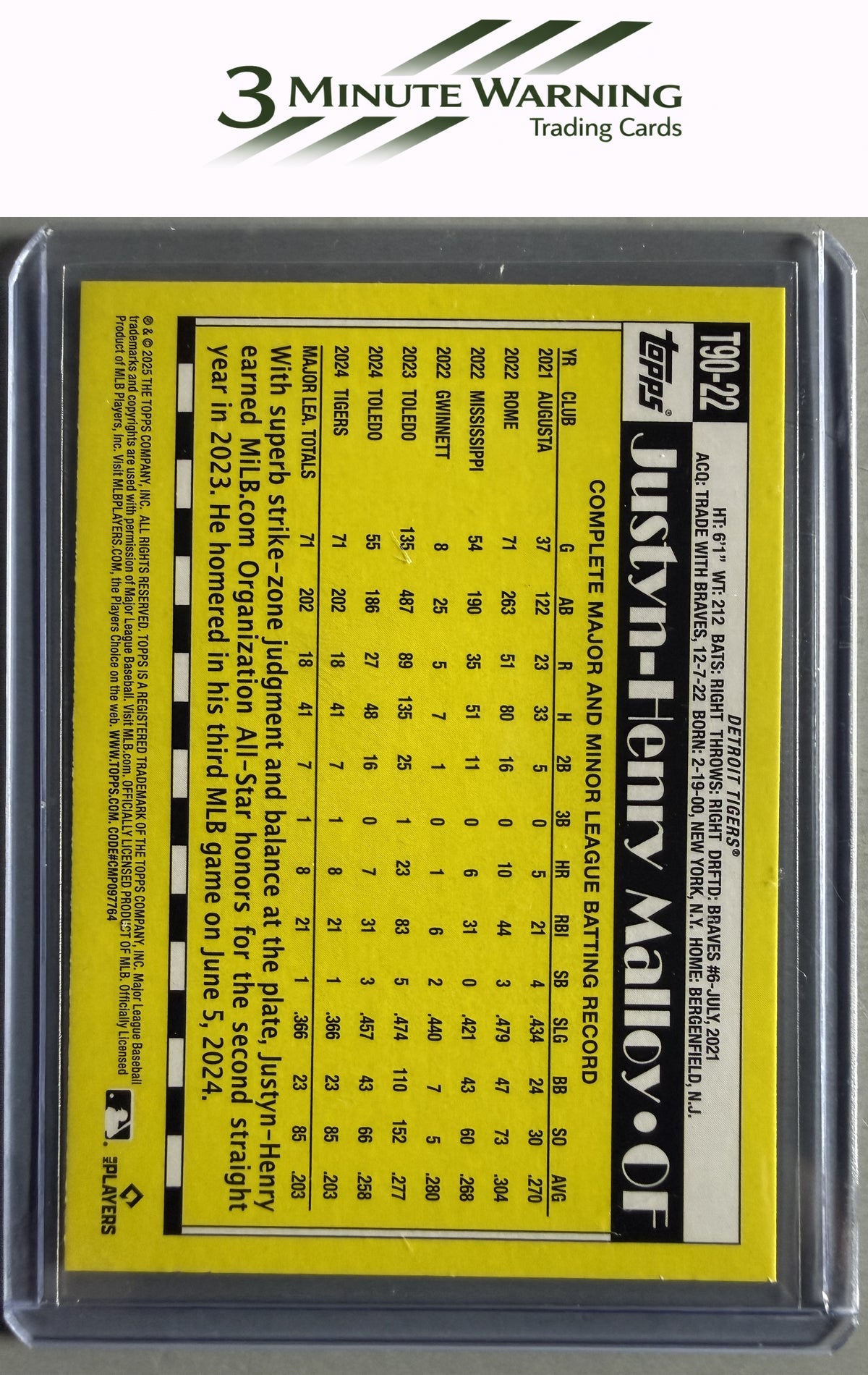 2025 Topps #T90-22 Justyn-Henry Malloy 1990 Topps Baseball)