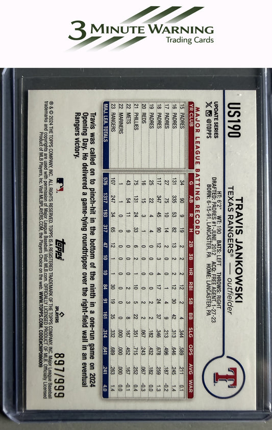 2024 Topps Update #US190 Travis Jankowski Blue Holofoil #/999