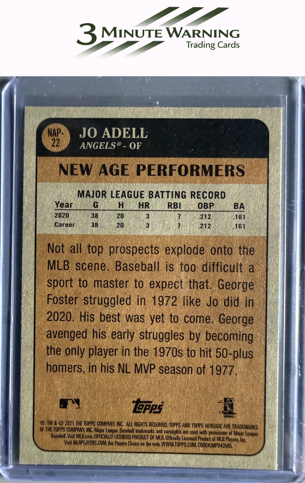 2021 Topps Heritage #NAP-22 Jo Adell New Age Performers