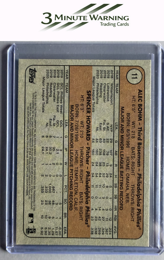 2021 Topps Heritage #11 Phillies 2021 Rookie Stars Red