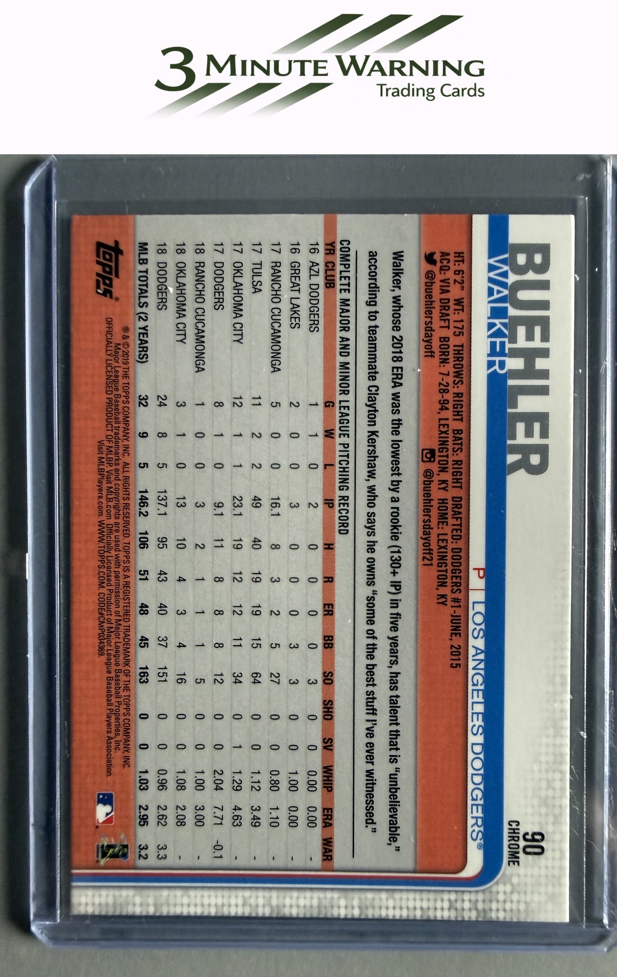 2019 Topps Chrome #90 Walker Buehler