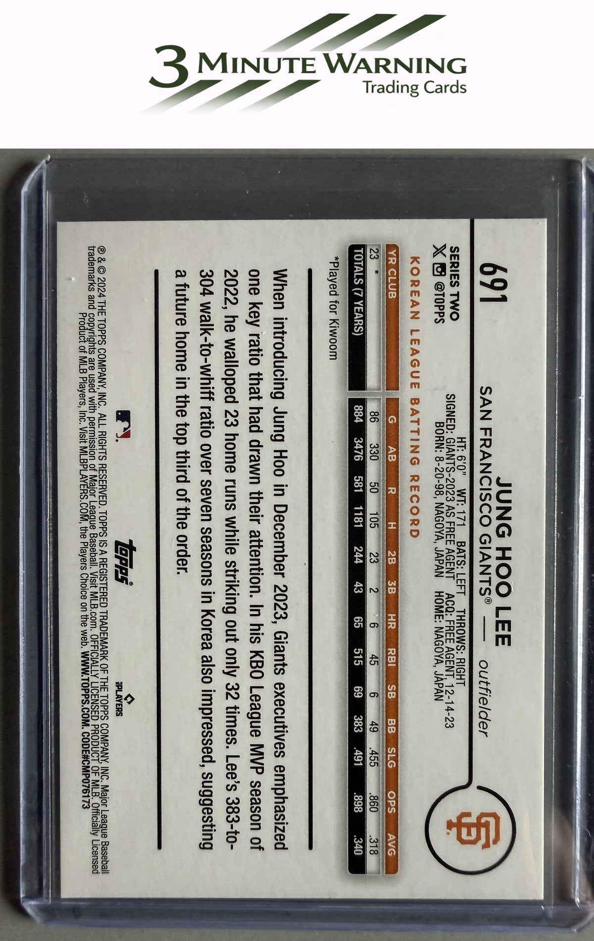 2024 Topps #691 Jung Hoo Lee