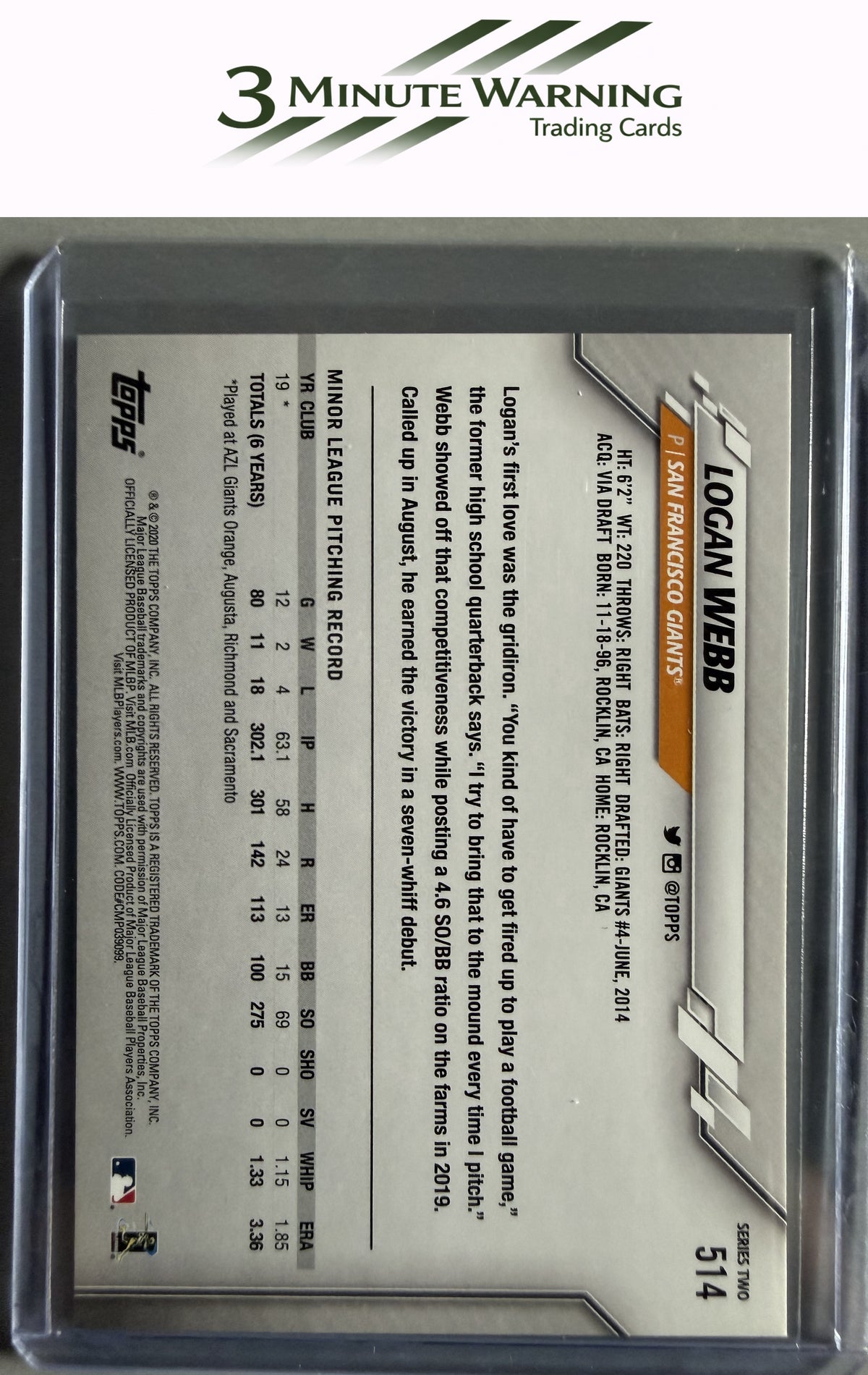 2020 Topps #514 Logan Webb