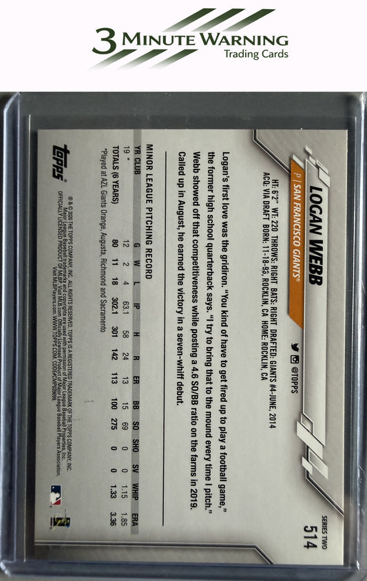 2020 Topps #514 Logan Webb