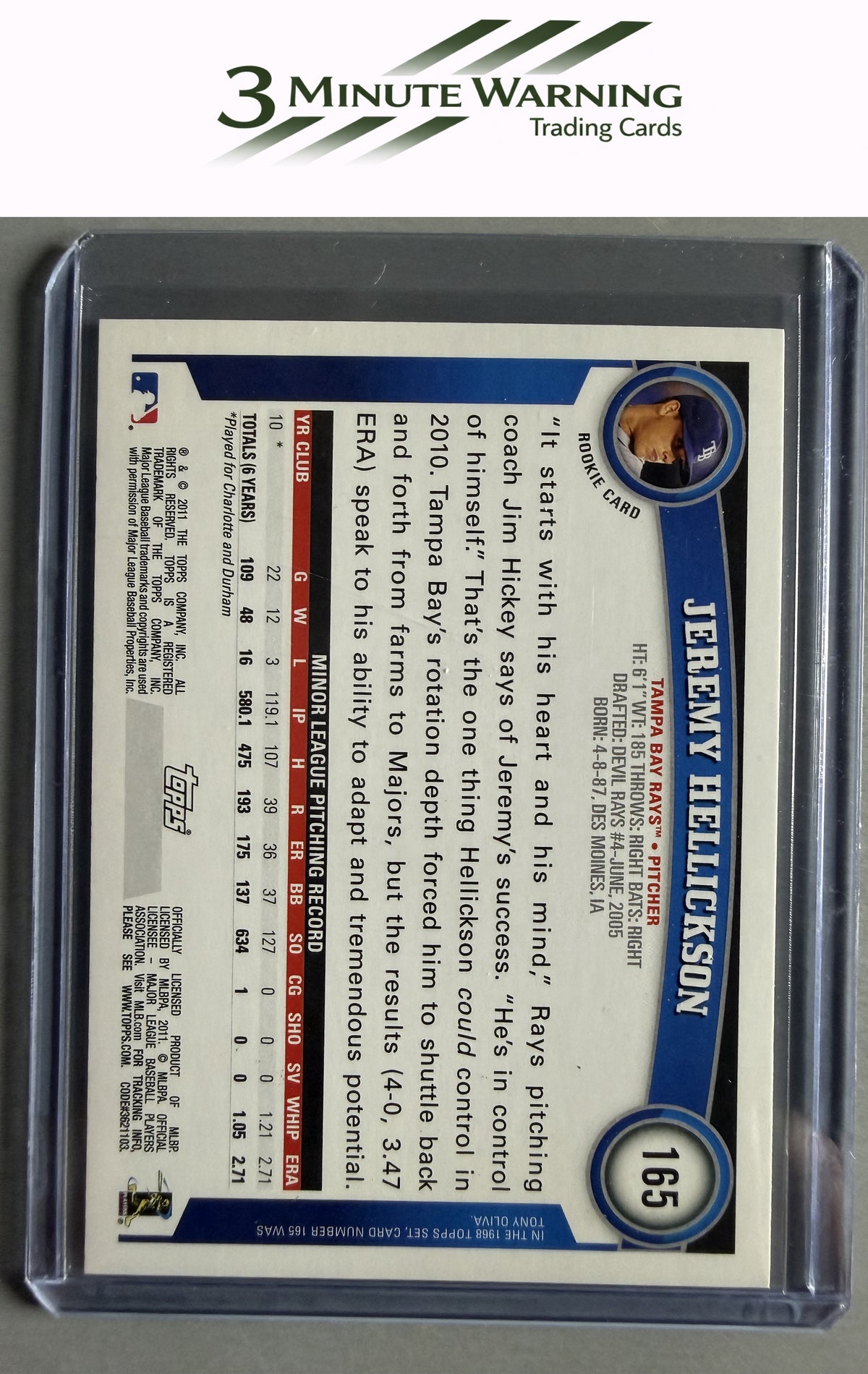 2011 Topps #165 Jeremy Hellickson
