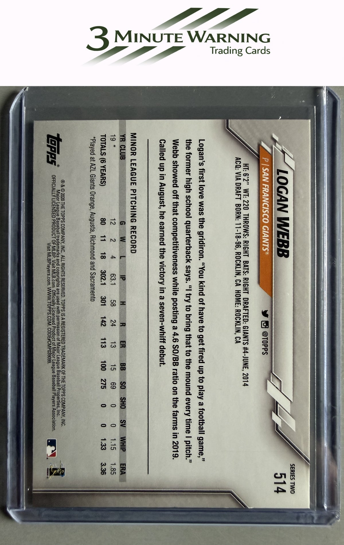 2020 Topps #514 Logan Webb