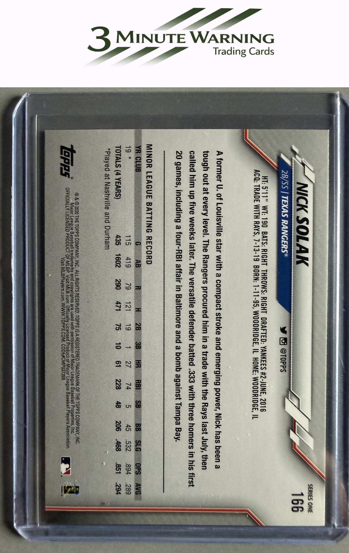 2020 Topps #166 Nick Solak