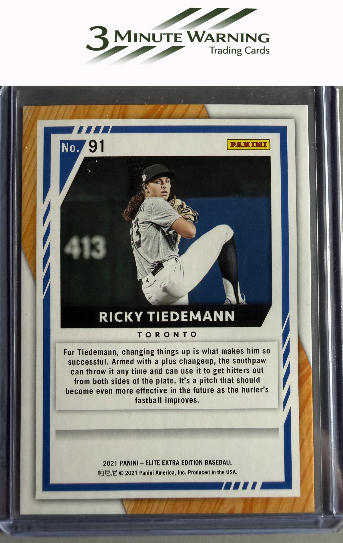 2021 Panini Elite Extra Edition #91 Ricky Tiedemann Aspirations Blue #/249