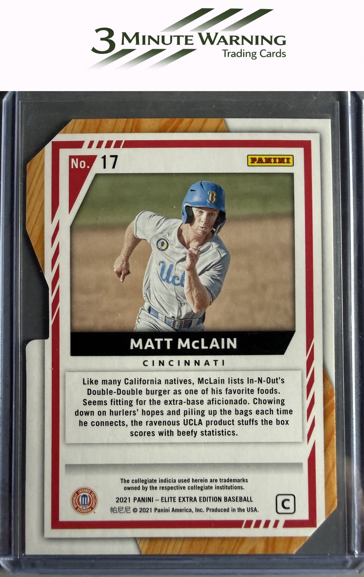 2021 Panini Elite Extra Edition #17 Matt McLain Prime Numbers C Die Cut #/174