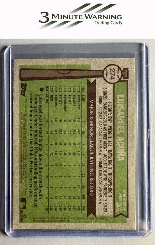 2025 Topps Heritage #274 Luisangel Acuña