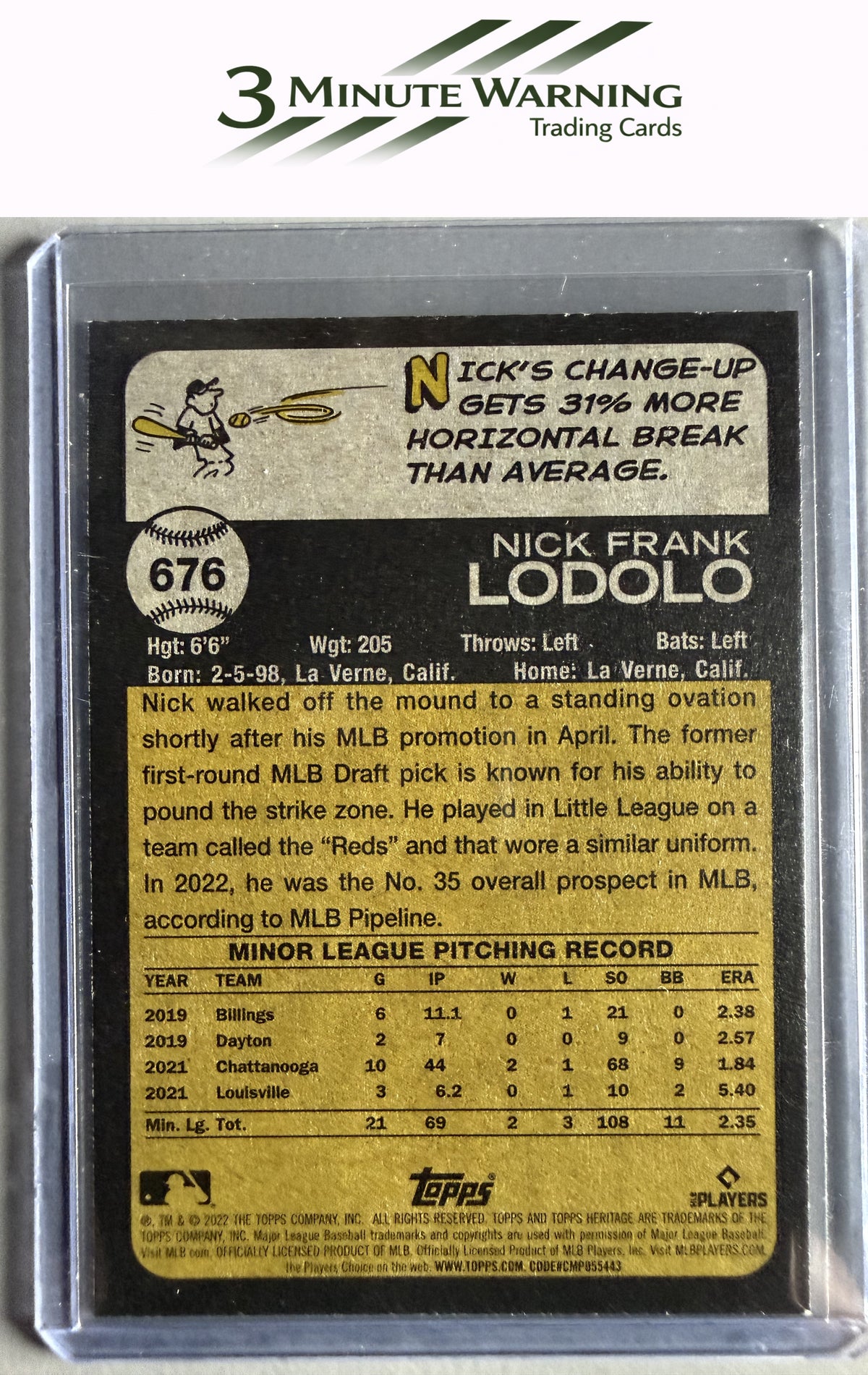2022 Topps Heritage #676 Nick Lodolo