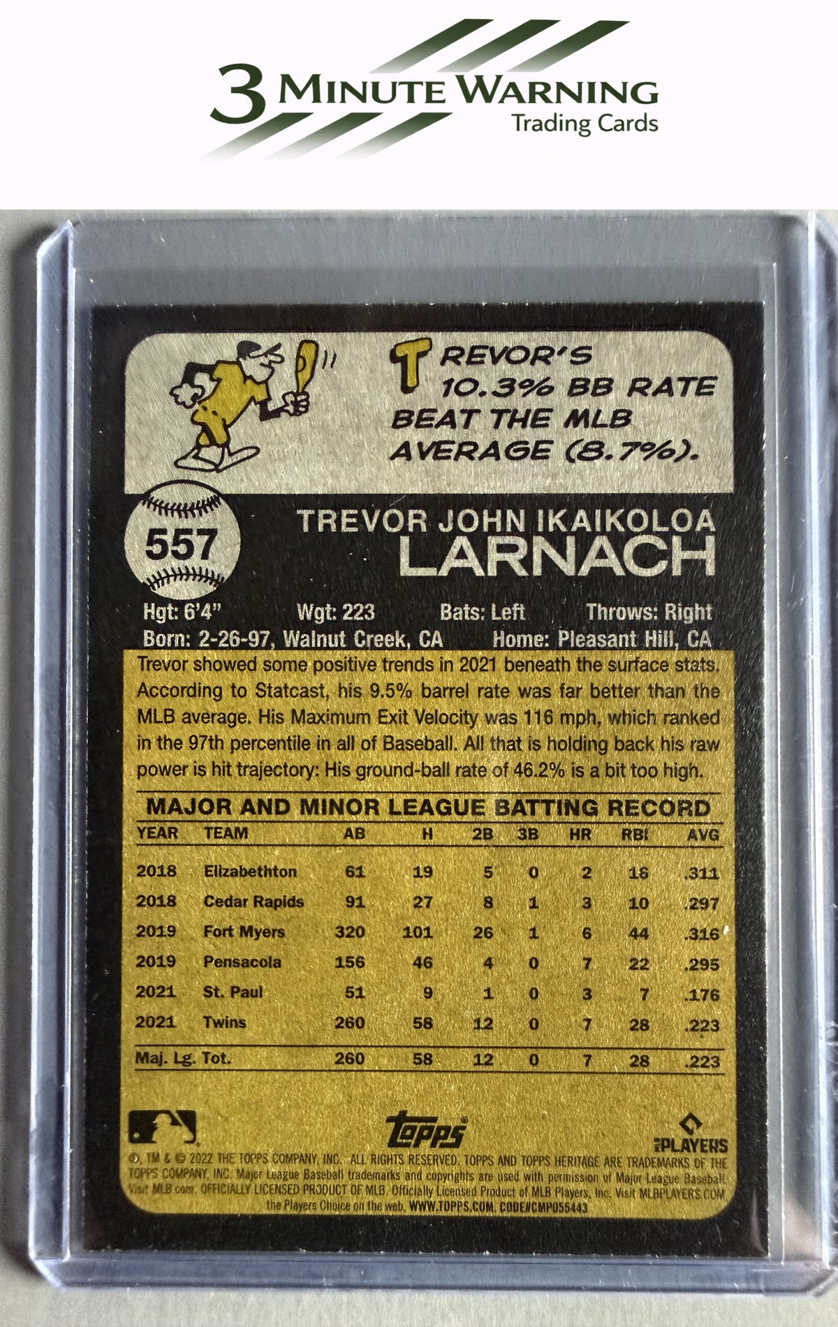 2022 Topps Heritage #557 Trevor Larnach