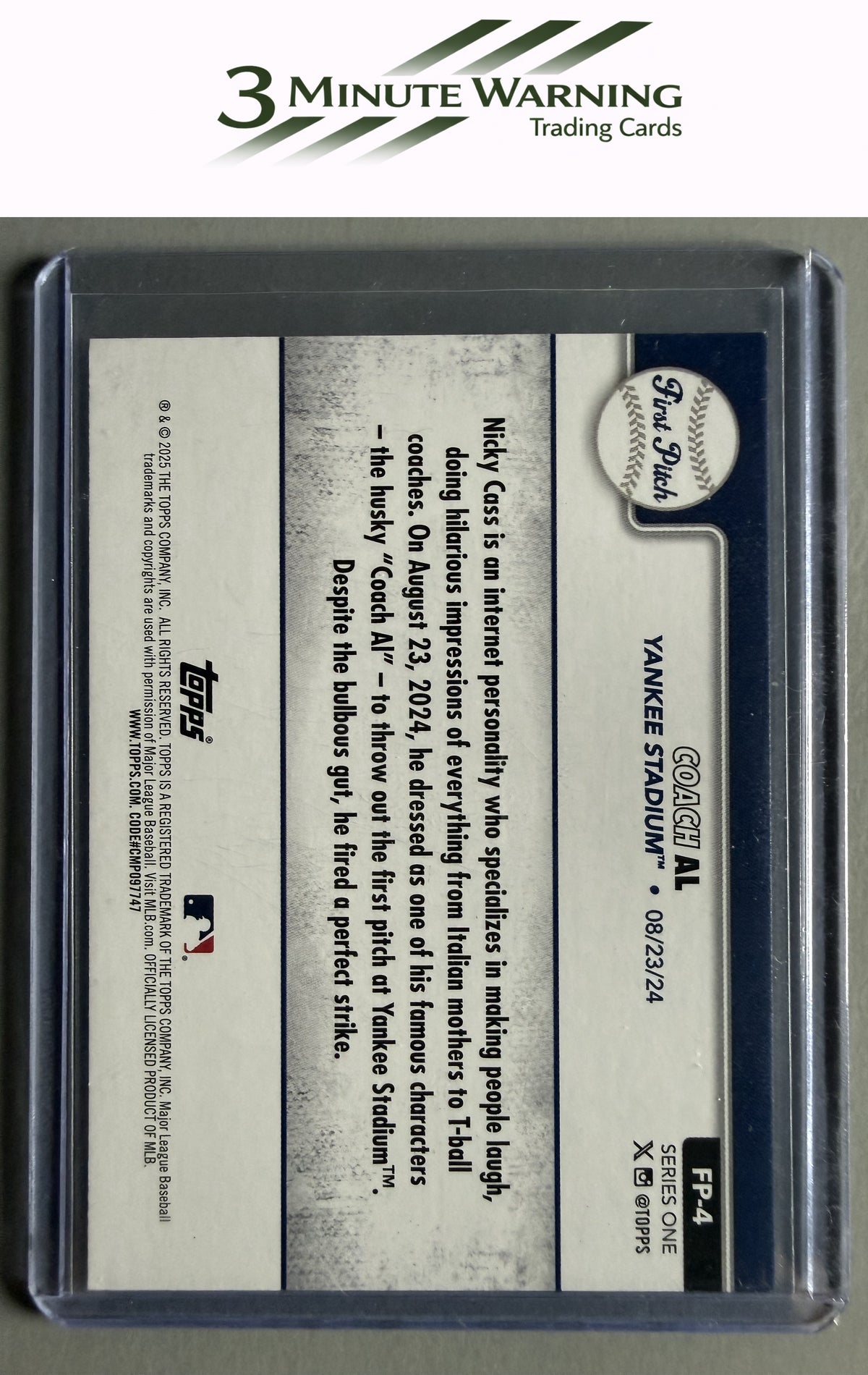 2025 Topps #FP-4 Coach Al First Pitch (Series One)