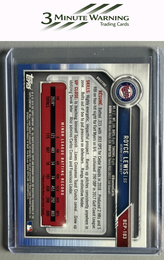 2019 Bowman #BCP-103 Royce Lewis Chrome Prospects
