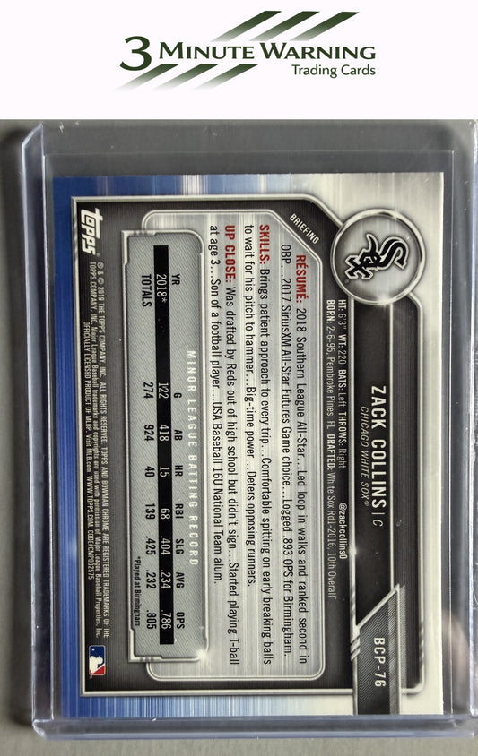 2019 Bowman #BCP-76 Zack Collins Chrome Prospects