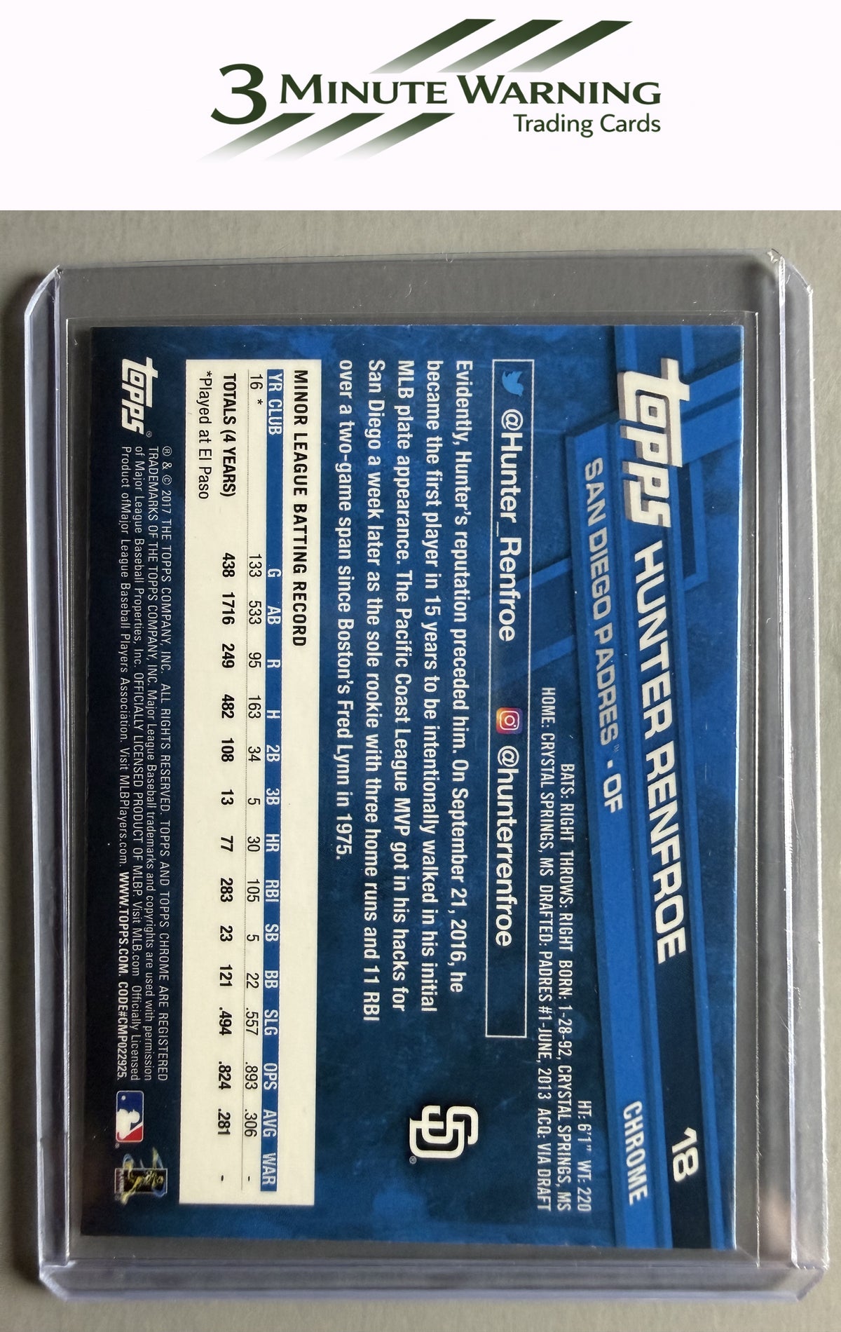 2017 Topps Chrome #18 Hunter Renfroe