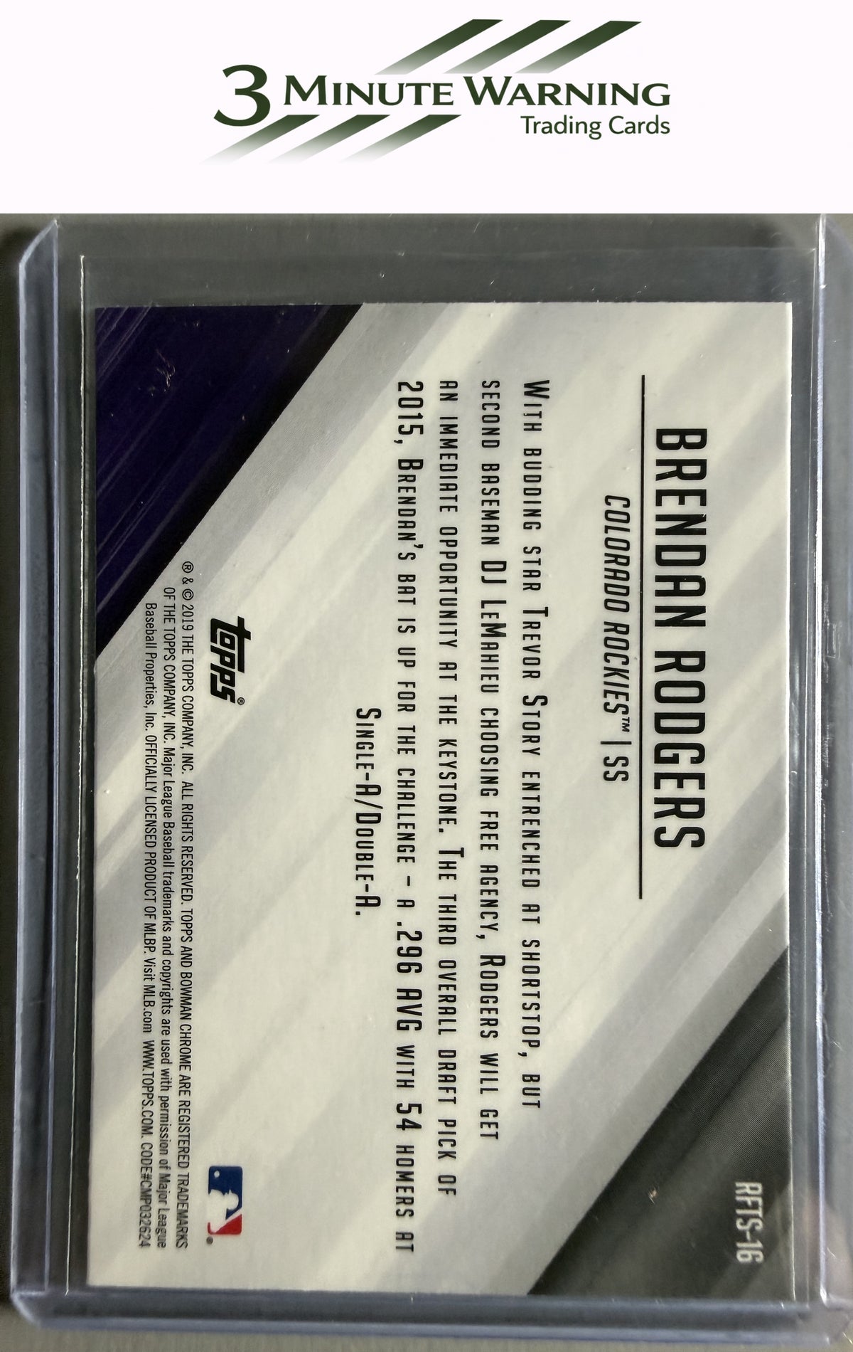 2019 Bowman #RFTS-16 Brendan Rodgers Ready for the Show