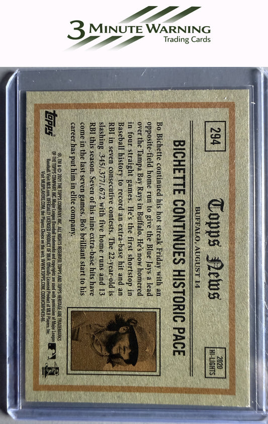 2021 Topps Heritage #294 Bo Bichette