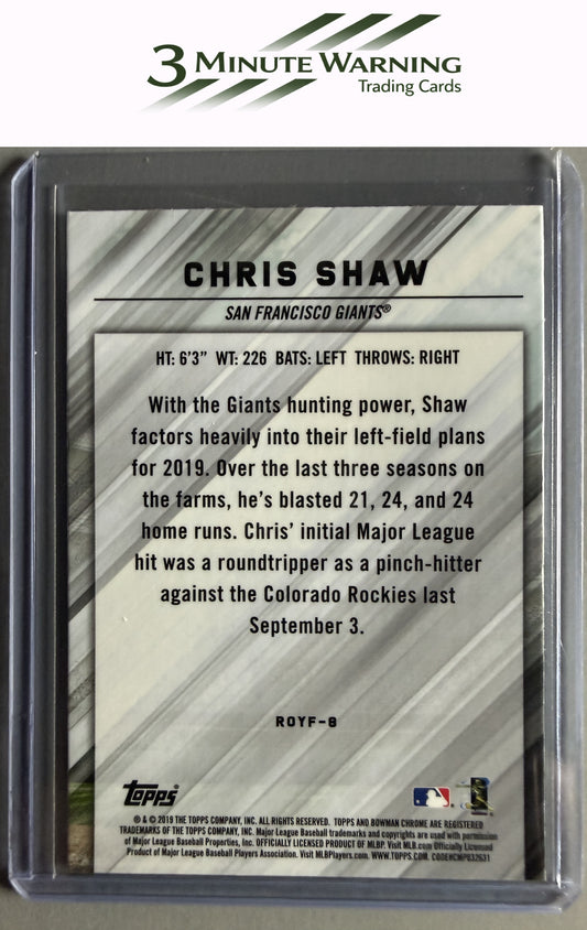 2019 Bowman #ROYF-8 Chris Shaw Rookie of the Year Favorites