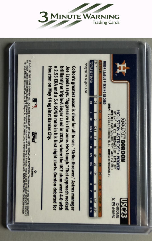 2025 Topps Chrome Update #USC23 Colton Gordon