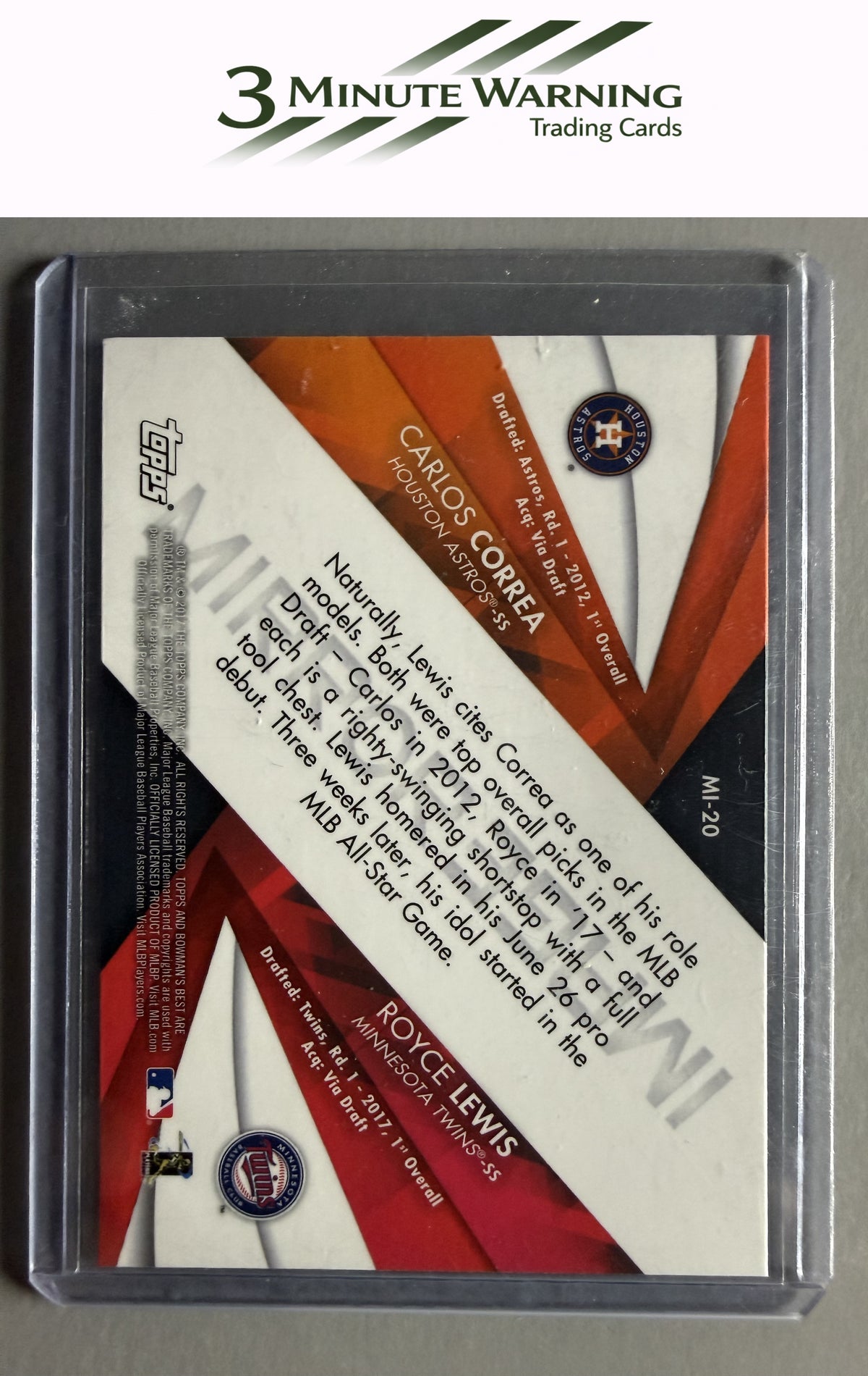 2017 Bowman's Best #MI-20 Carlos Correa / Royce Lewis Mirror Image