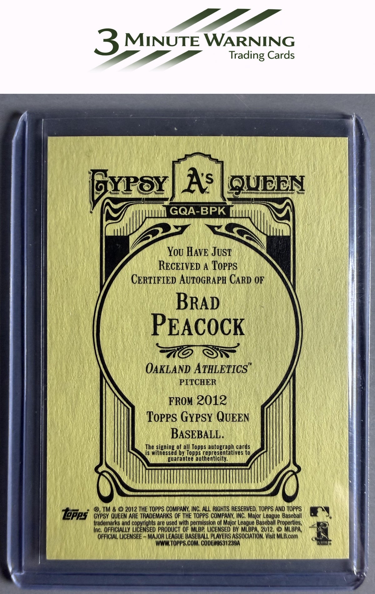 2012 Topps Gypsy Queen #GQA-BPK Brad Peacock Autographs