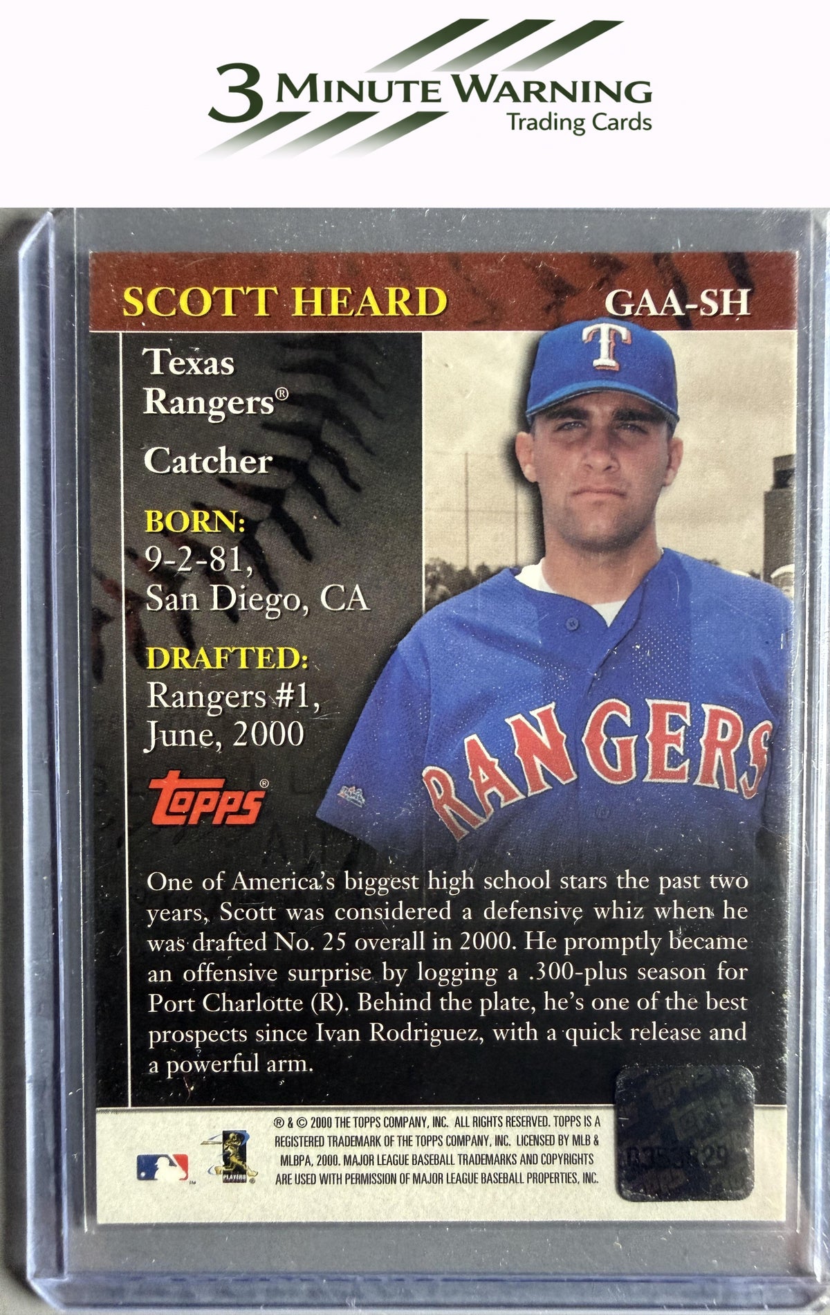 2001 Topps #GAA-SH Scott Heard Golden Anniversary Autographs