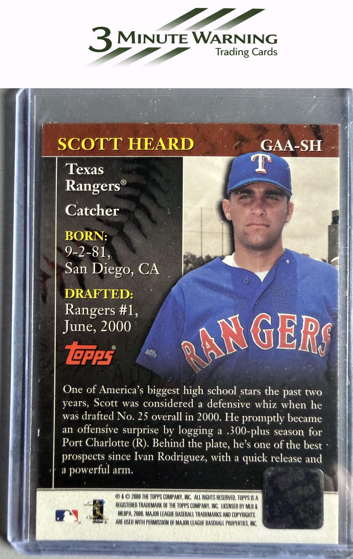 2001 Topps #GAA-SH Scott Heard Golden Anniversary Autographs