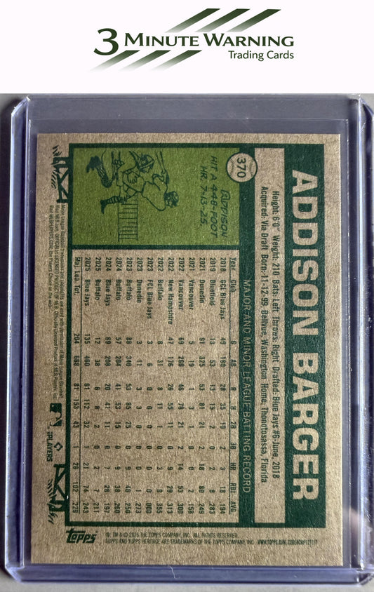 2026 Topps Heritage #370 Addison Barger