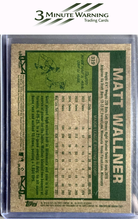 2026 Topps Heritage #319 Matt Wallner Chrome