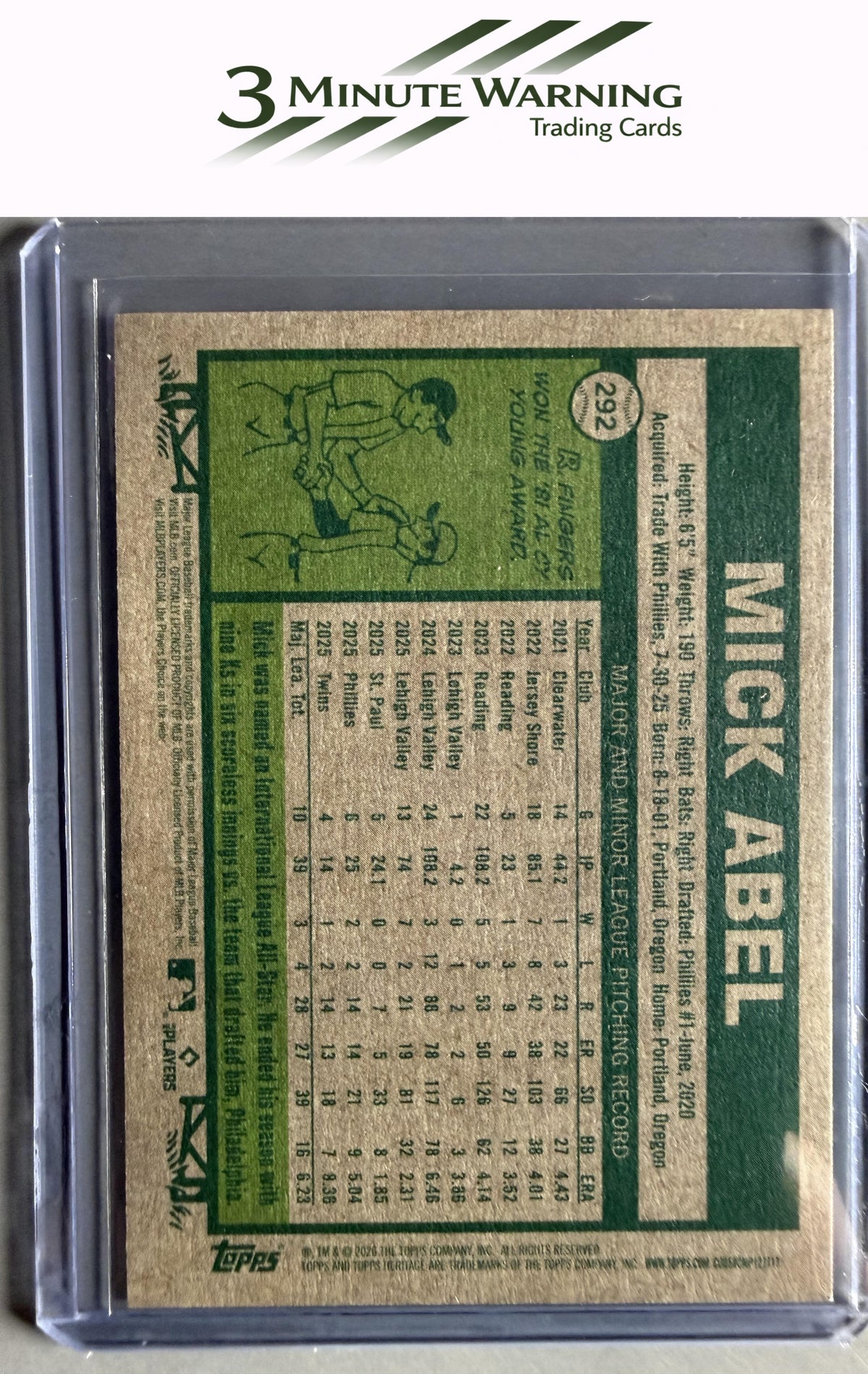 2026 Topps Heritage #292 Mick Abel
