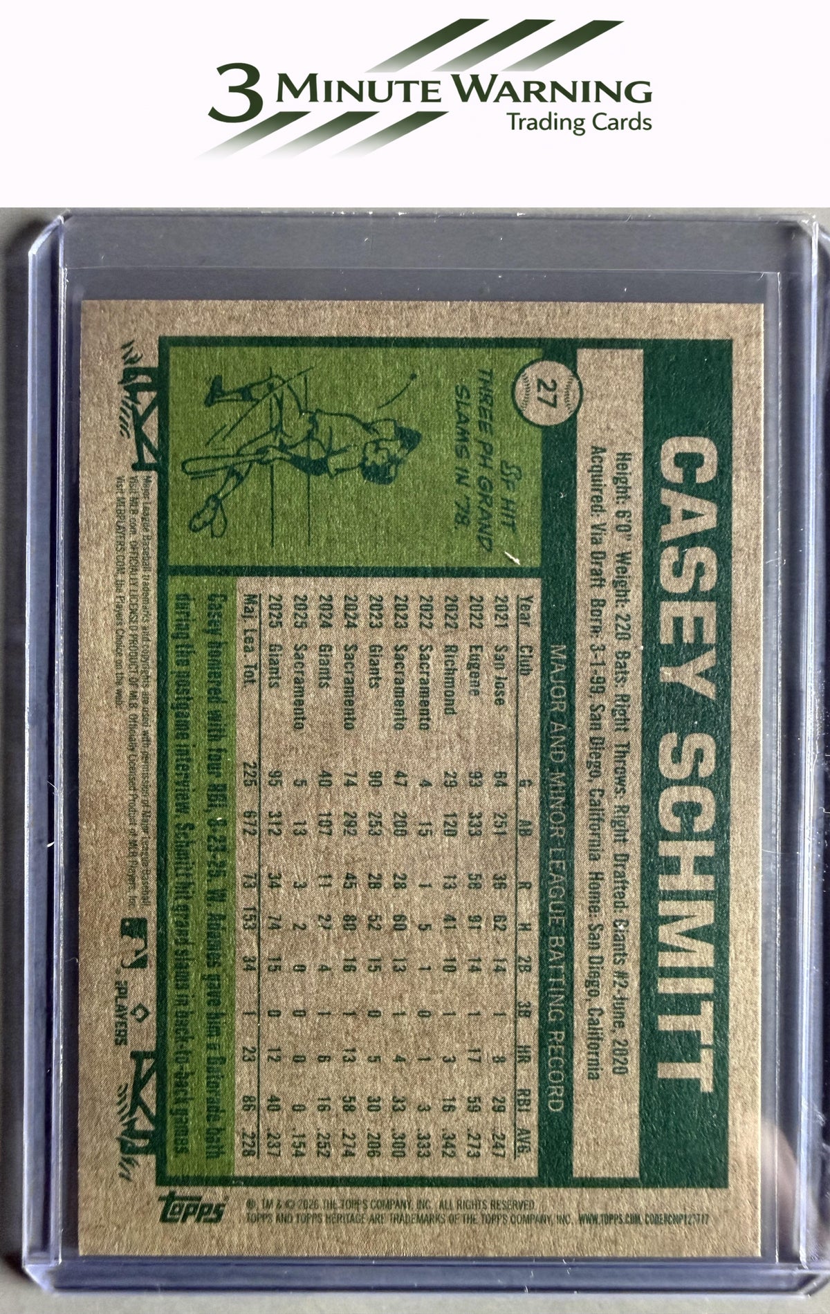 2026 Topps Heritage #27 Casey Schmitt