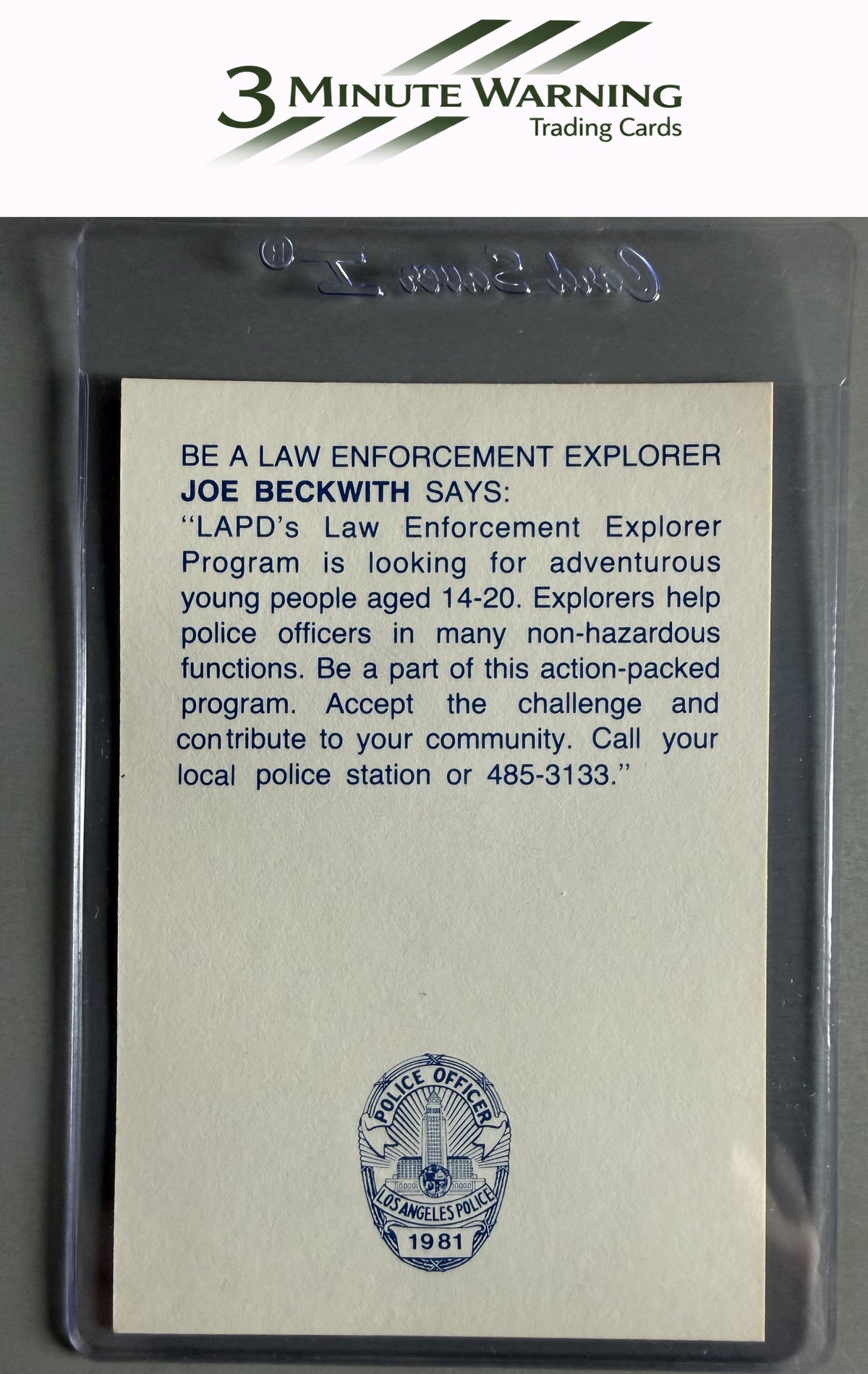 1981 Los Angeles Dodgers Police #NNO Joe Beckwith