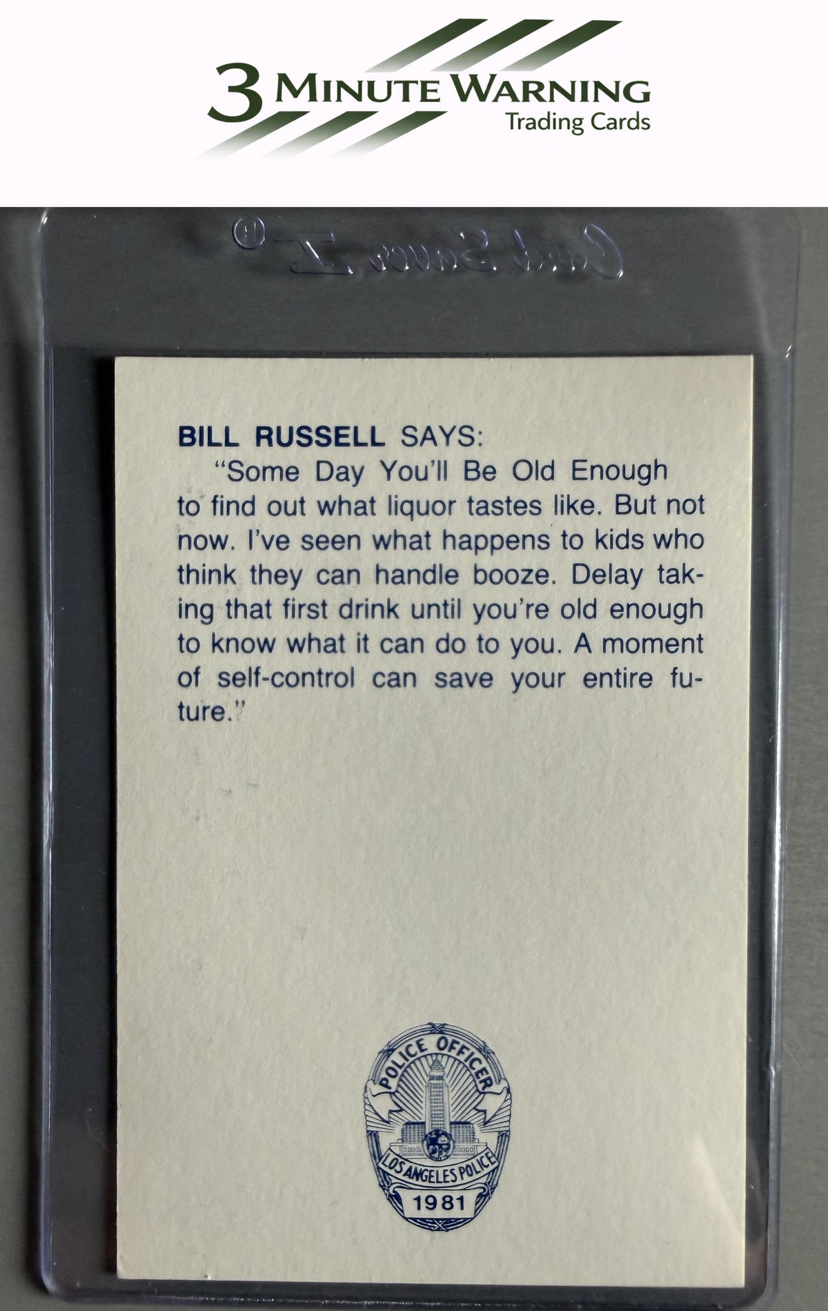 1981 Los Angeles Dodgers Police #NNO Bill Russell