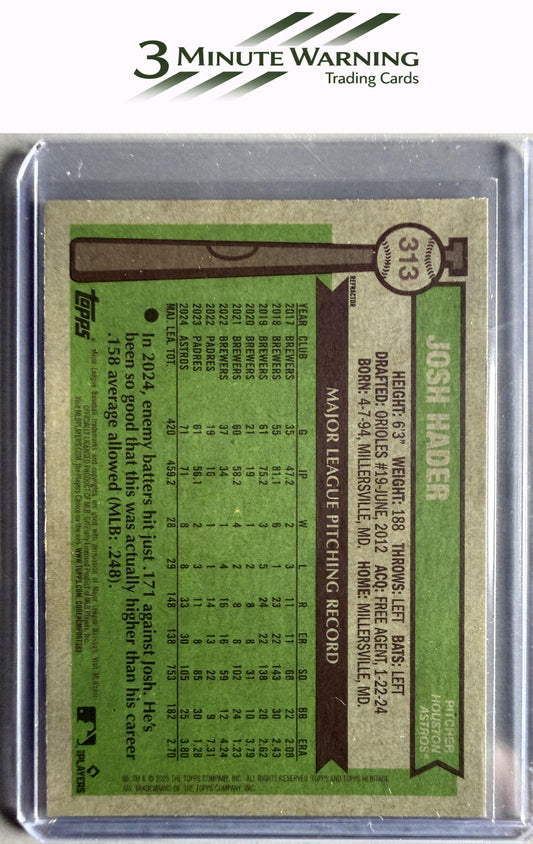 2025 Topps Heritage #313 Josh Hader Chrome Refractor