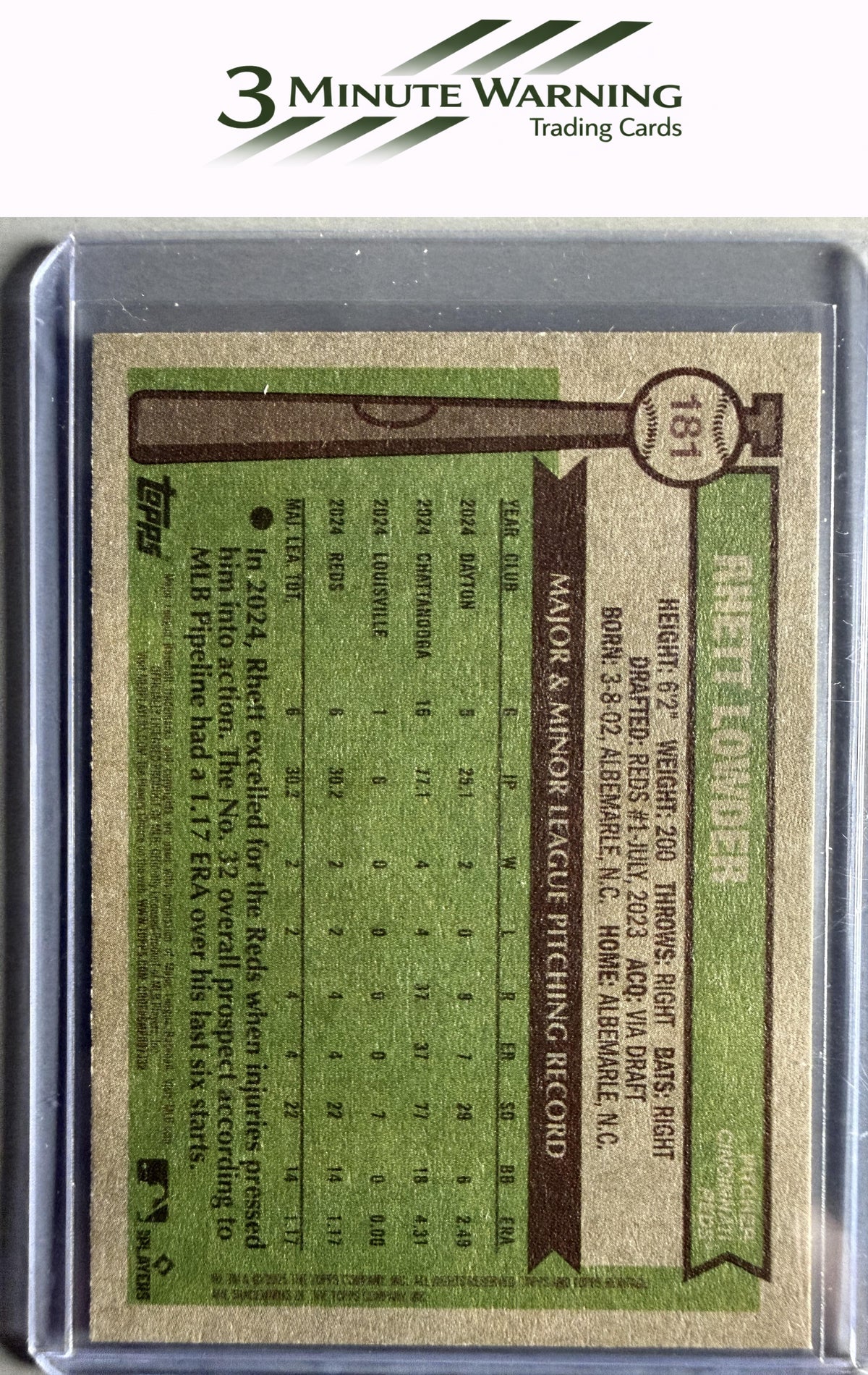 2025 Topps Heritage #181 Rhett Lowder