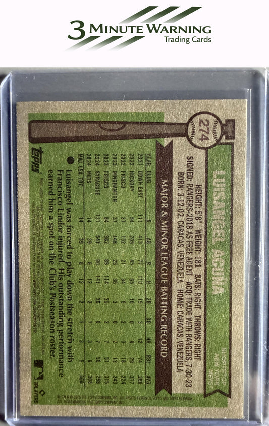 2025 Topps Heritage #274b Luisangel Acuña