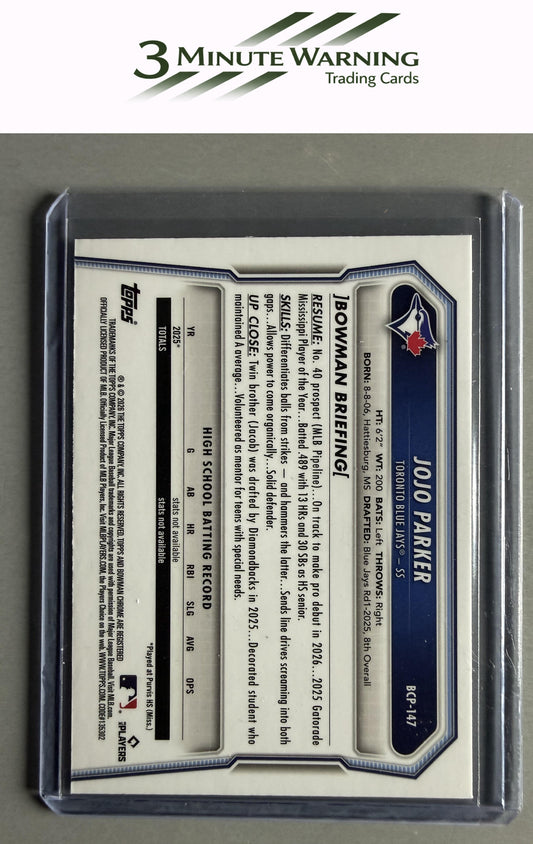 2026 Bowman #BCP-147 JoJo Parker Chrome Prospects