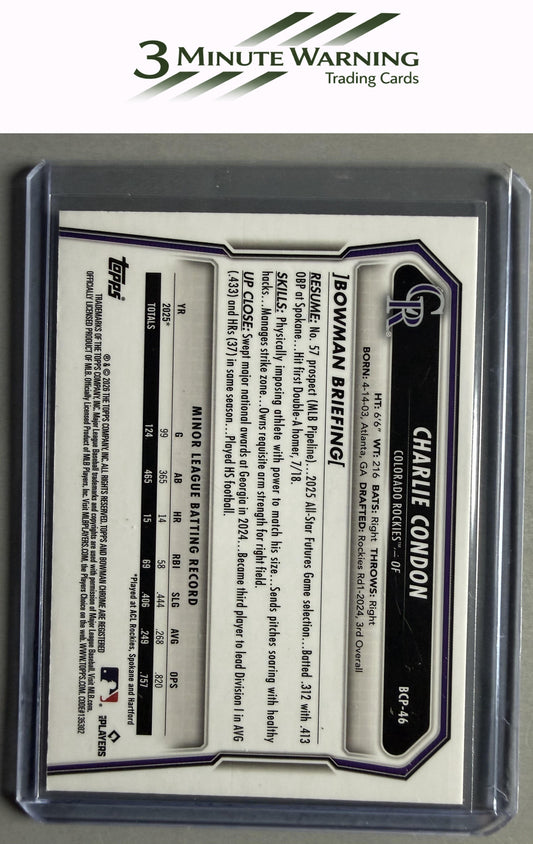 2026 Bowman #BCP-46 Charlie Condon Chrome Prospects