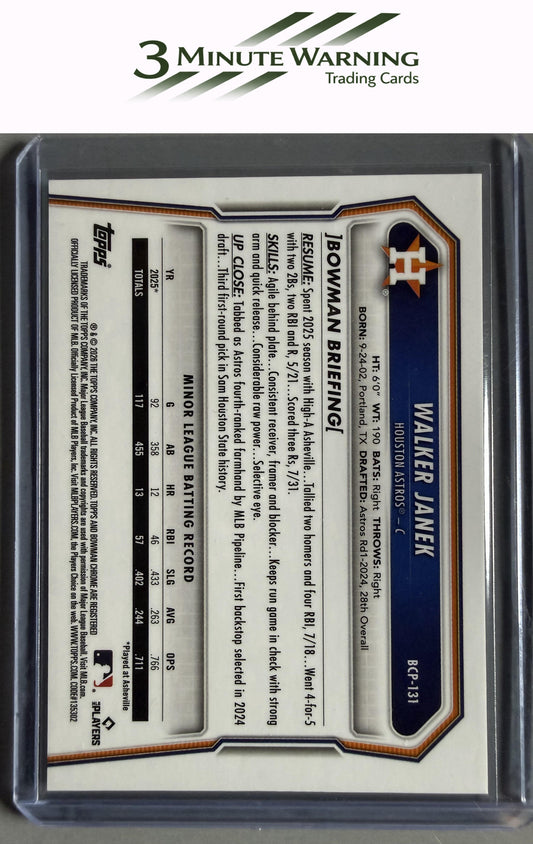 2026 Bowman #BCP-131 Walker Janek Chrome Prospects Reptilian Refractor