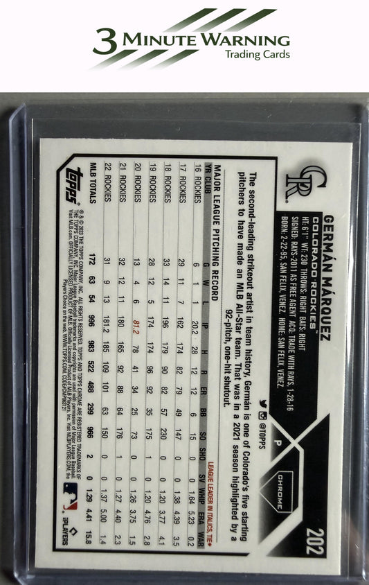 2023 Topps Chrome #202 Germán Márquez Negative Refractor
