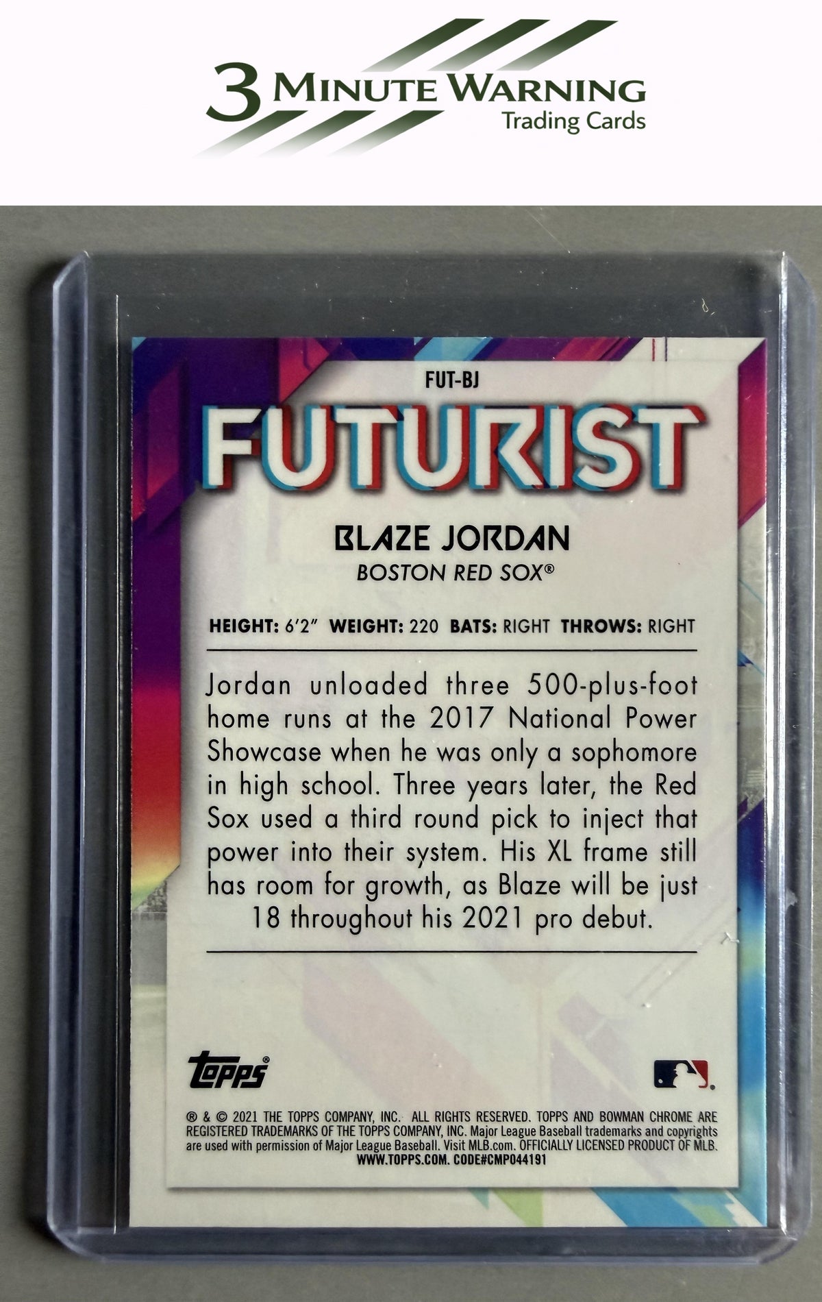 2021 Bowman #FUT-BJ Blaze Jordan Chrome Futurist