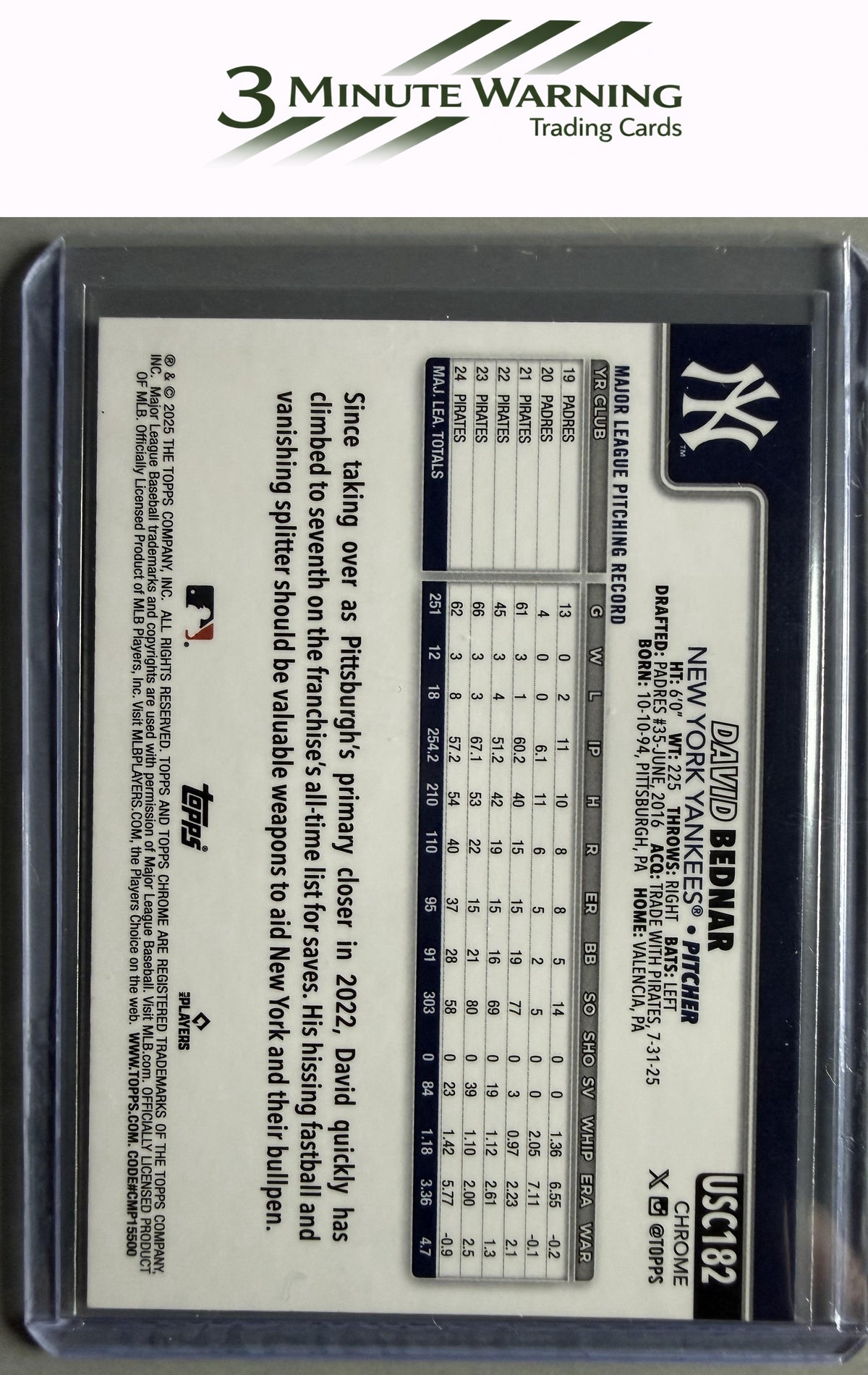 2025 Topps Chrome Update #USC182 David Bednar